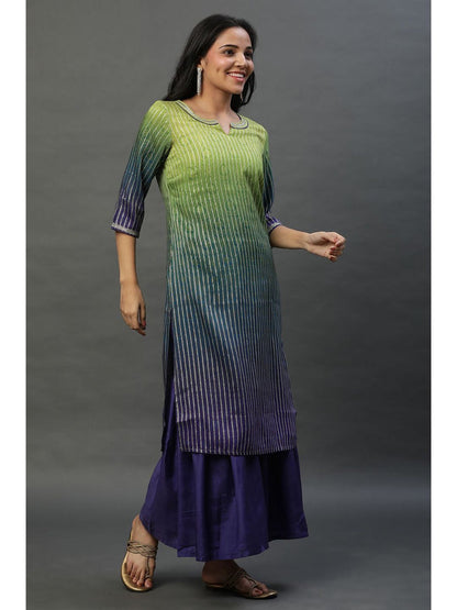Purple Ombre Festive Short Kurta Sharara and Dupatta (Set of 3)