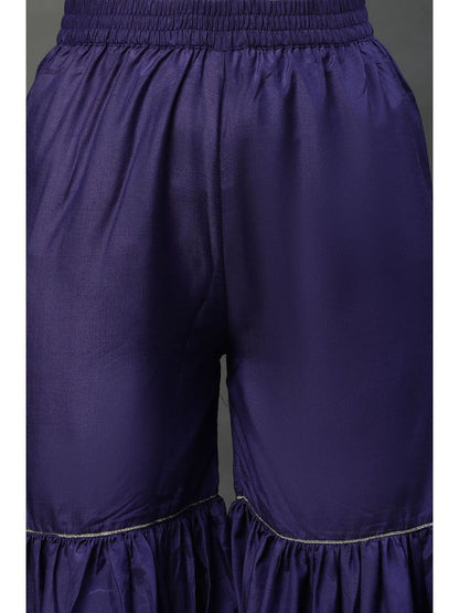 Purple Ombre Festive Short Kurta Sharara and Dupatta (Set of 3)