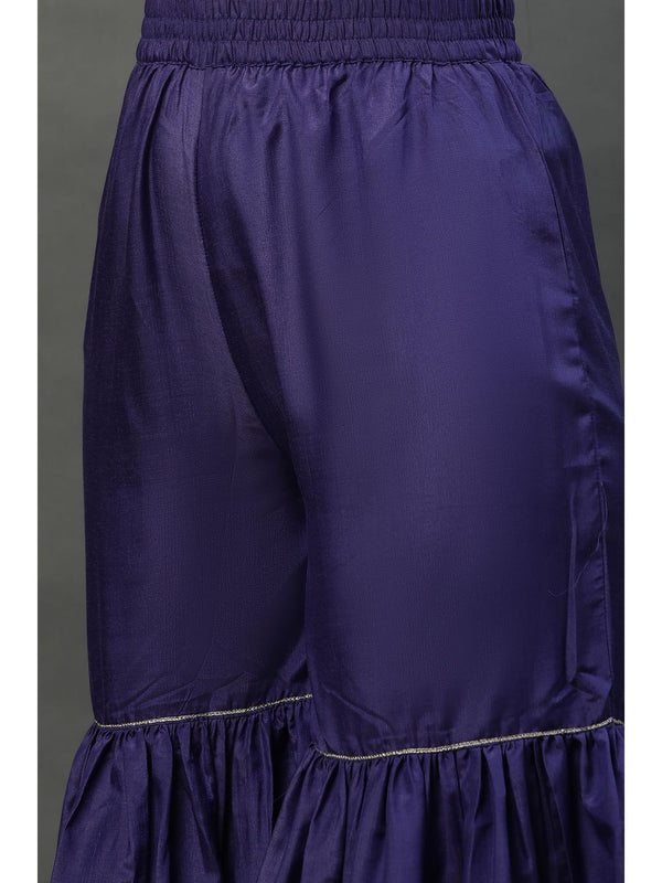 Purple Ombre Festive Short Kurta Sharara and Dupatta (Set of 3)