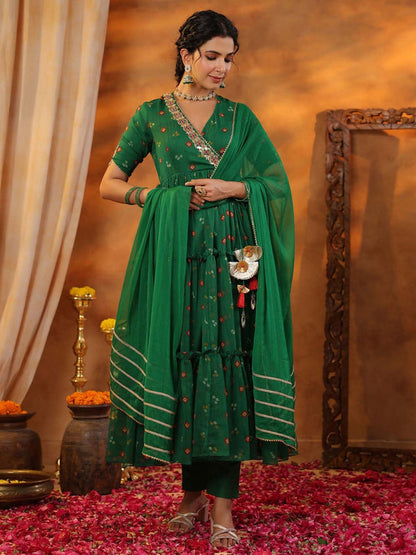 Padma Angrakha Kurta with Pant and Dupatta (Set of 3)