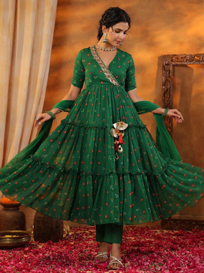 Padma Angrakha Kurta with Pant and Dupatta (Set of 3)