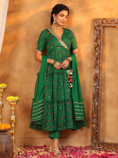 Padma Angrakha Kurta with Pant and Dupatta (Set of 3)