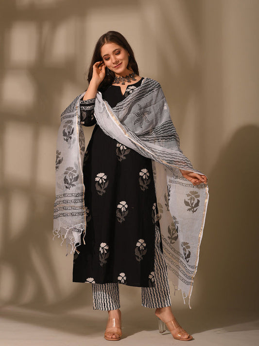 Black Handblock Suit (Set of 3)