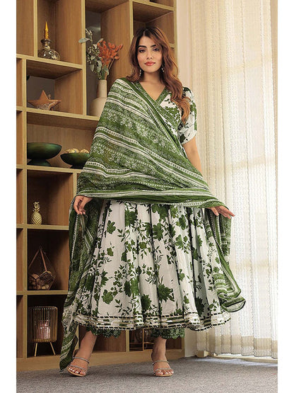 Ariana Floral Print Anarkali with Pant and Dupatta (Set of 3)