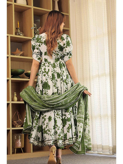 Ariana Floral Print Anarkali with Pant and Dupatta (Set of 3)