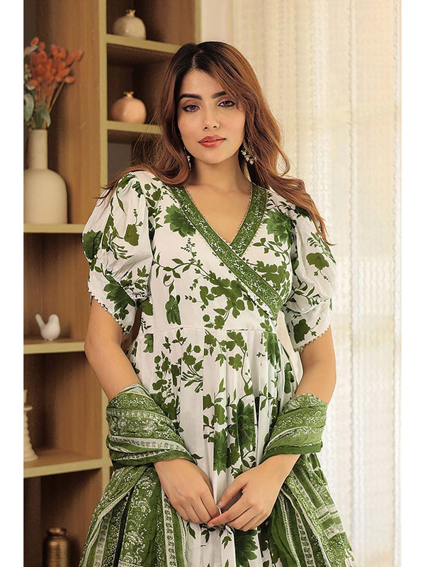 Ariana Floral Print Anarkali with Pant and Dupatta (Set of 3)