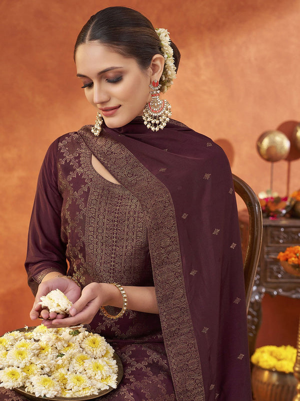 Women Regular Pure Silk Kurta with Trousers & With Dupatta