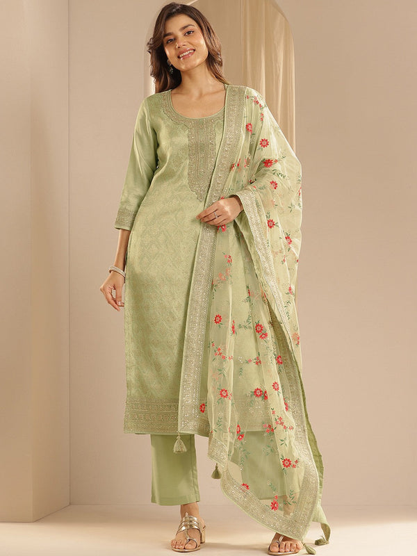 Women Ethnic Motifs Regular Kurta with Trousers & With Dupatta