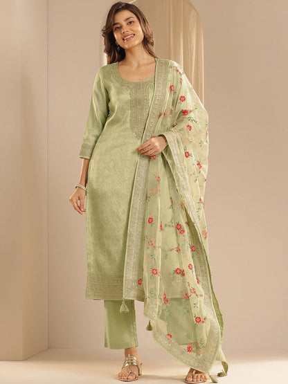 Women Ethnic Motifs Regular Kurta with Trousers & With Dupatta