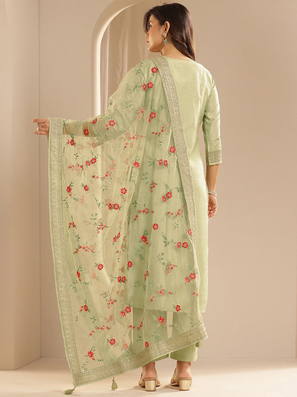 Women Ethnic Motifs Regular Kurta with Trousers & With Dupatta