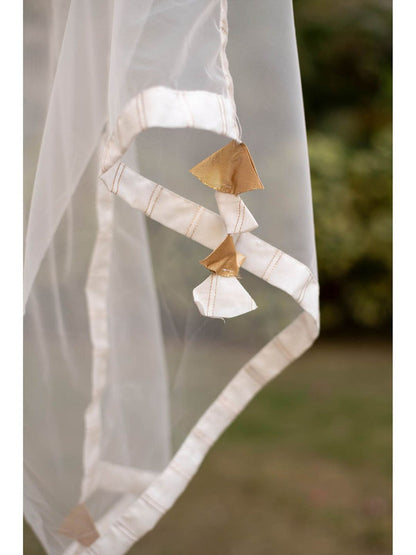 White A-Line Chanderi Kurta With Dupatta (Set Of 2)