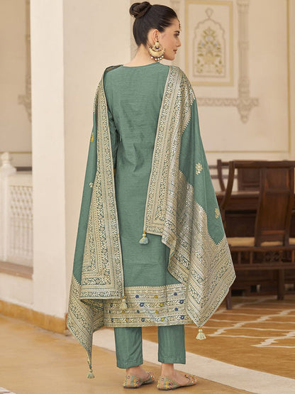 Women Regular Kurta with Trousers & With Dupatta