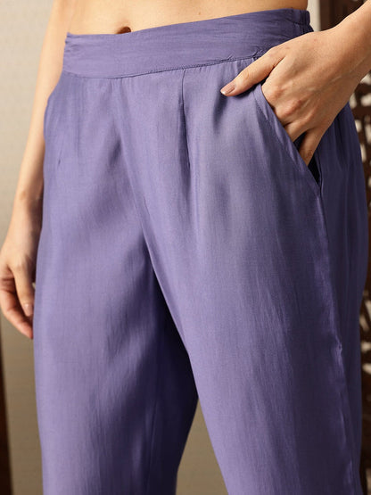 Paisley Embroidered Sequinned Jashn Kurta with Trousers & With Dupatta